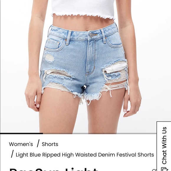 PacSun | Shorts | Pacsun Light Blue Ripped High Waisted Denim Festival  Shorts | Poshmark